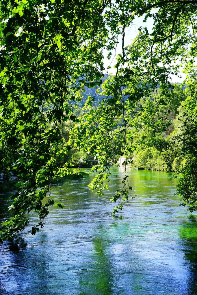 worry, nature, water, clear, green, blue, shimmer, fresh, idyllic, fontaine-de-vaucluse, provence, france